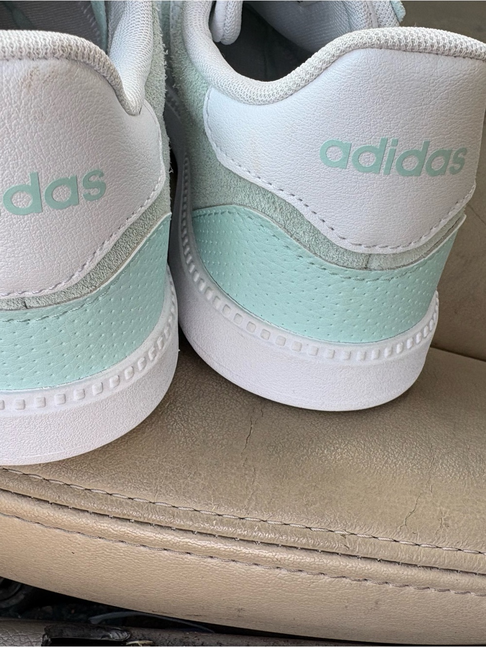 adidas Kids Mint & White Low-Top Sneakers
